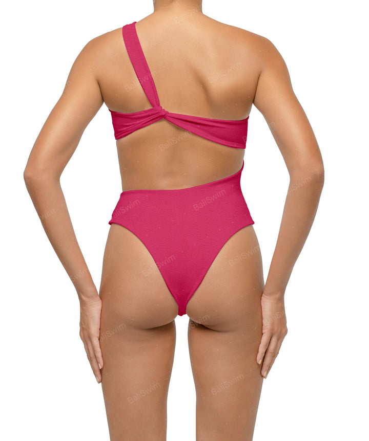 BSWS-S68 Asymetric Ruched One Piece