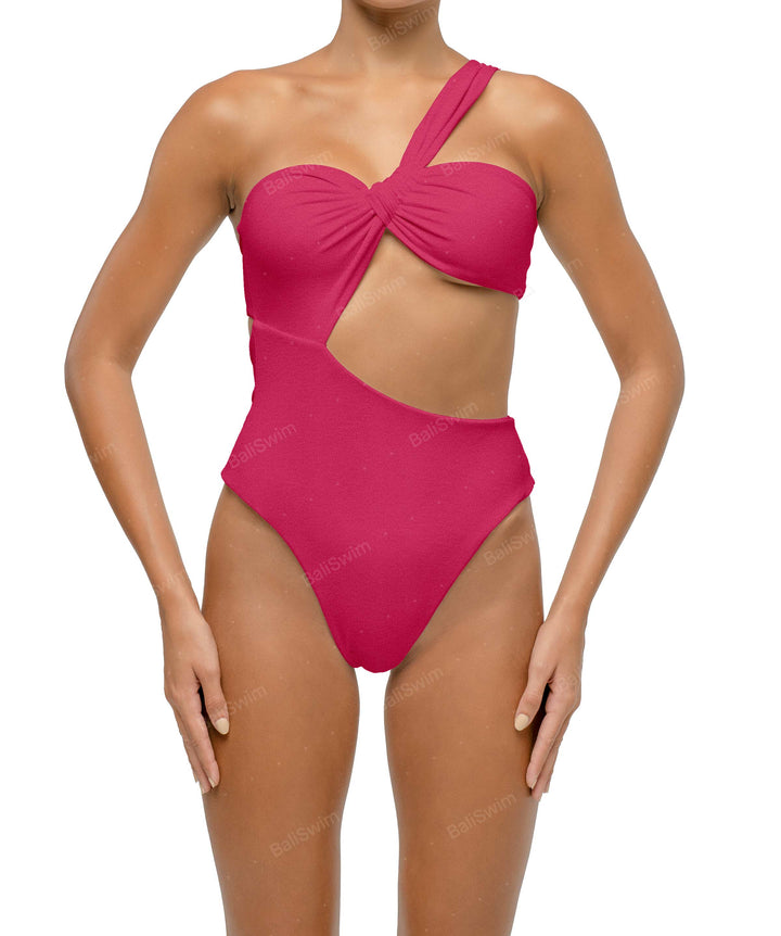 BSWS-S68 Asymetric Ruched One Piece