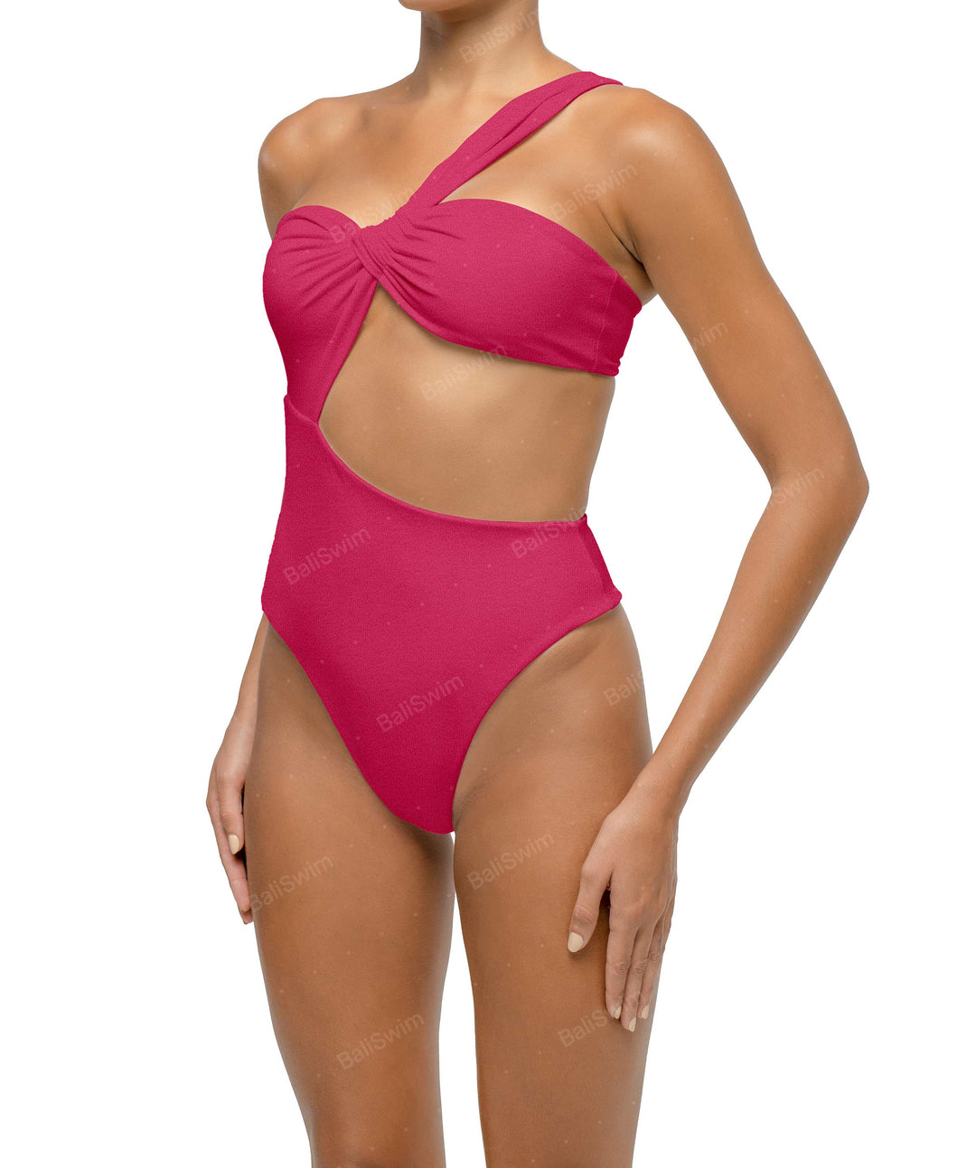 BSWS-S68 Asymetric Ruched One Piece