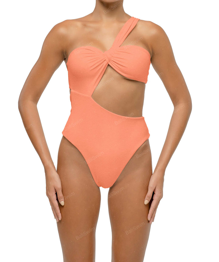 BSWS-S68 Asymetric Ruched One Piece
