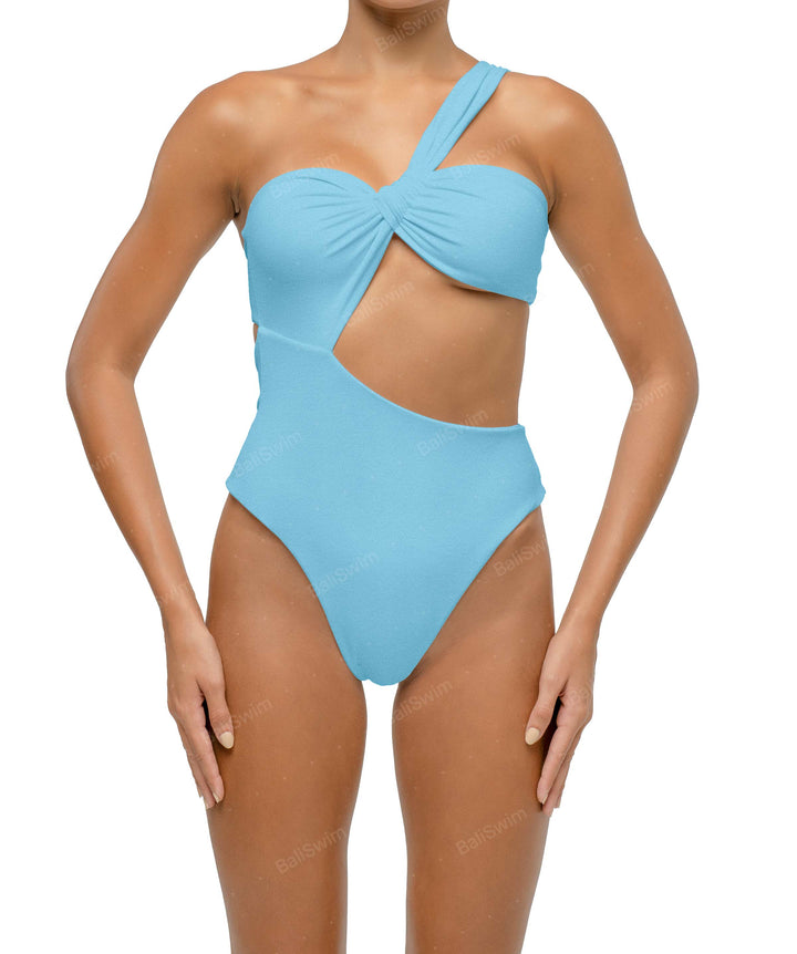 BSWS-S68 Asymetric Ruched One Piece