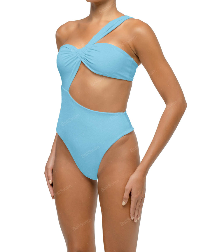 BSWS-S68 Asymetric Ruched One Piece