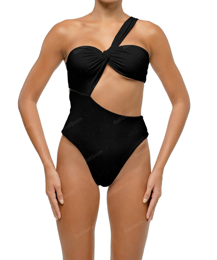 BSWS-S68 Asymetric Ruched One Piece