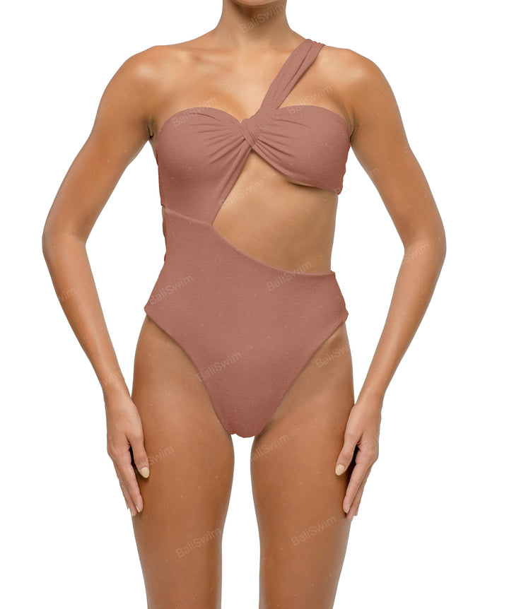 BSWS-S68 Asymetric Ruched One Piece