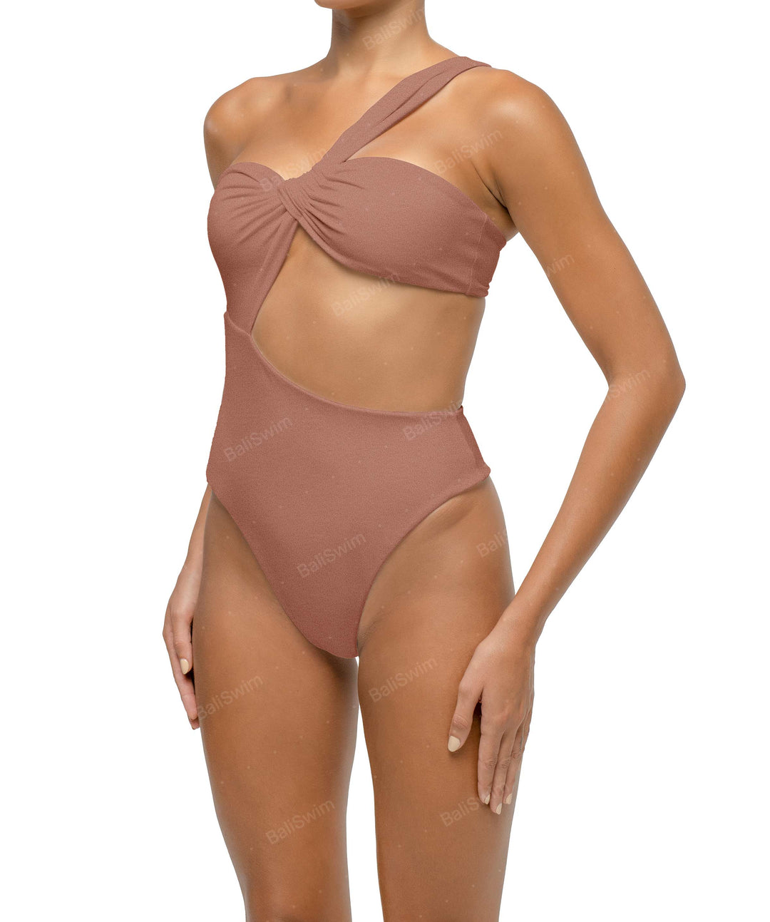 BSWS-S68 Asymetric Ruched One Piece