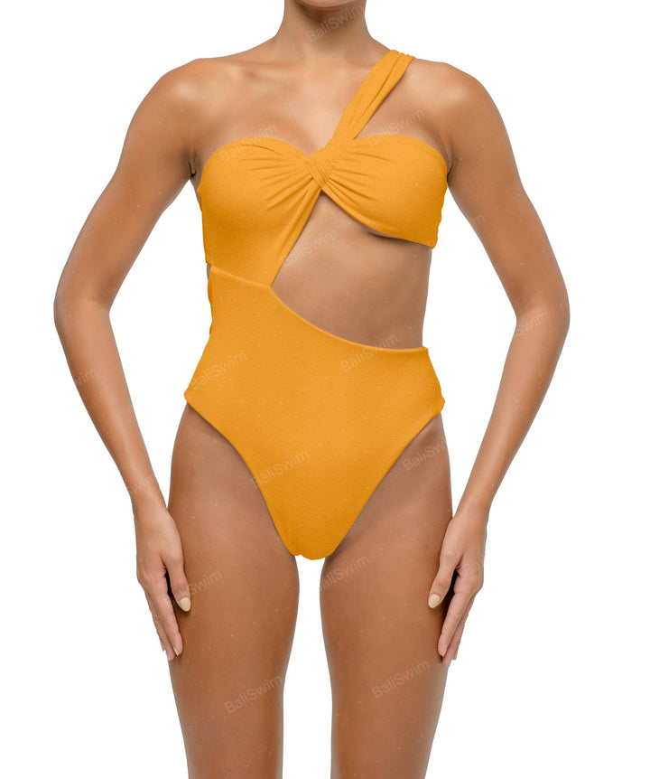 BSWS-S68 Asymetric Ruched One Piece