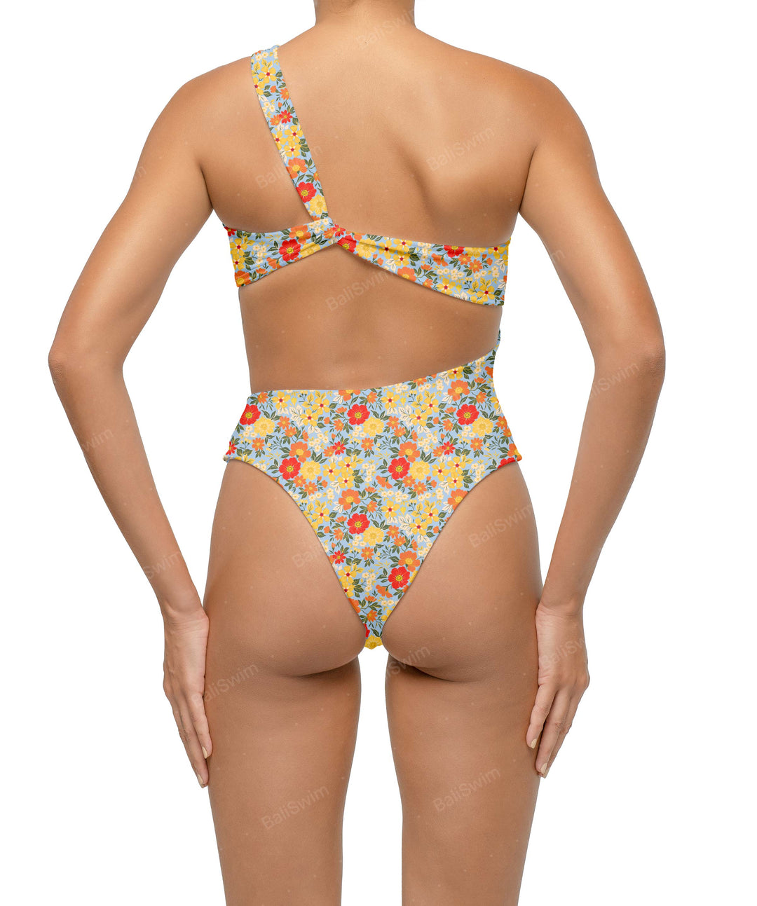 BSWS-S68 Asymetric Ruched One Piece