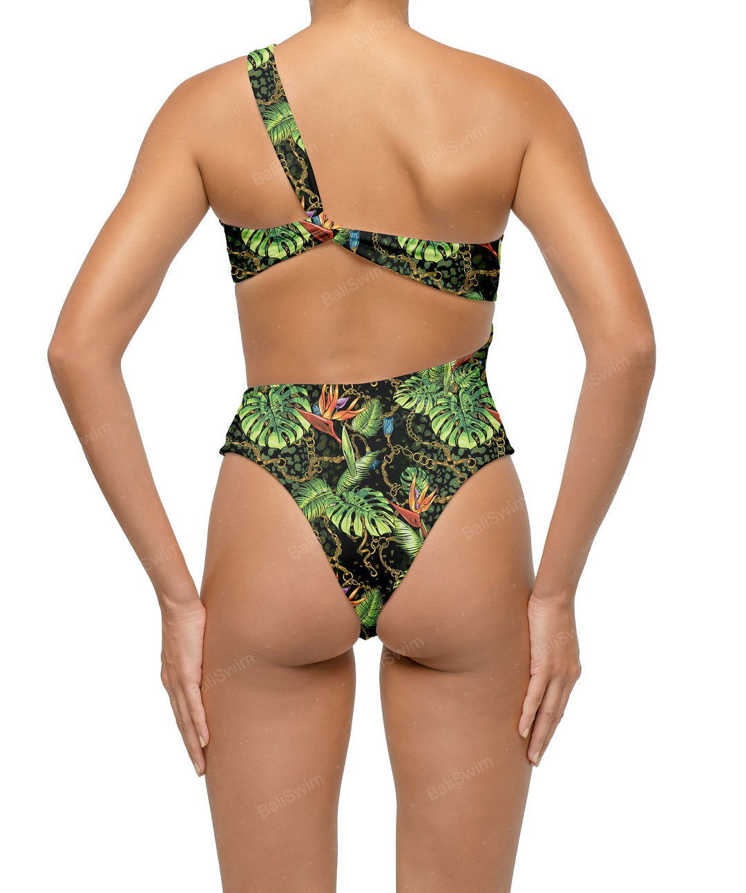 BSWS-S68 Asymetric Ruched One Piece