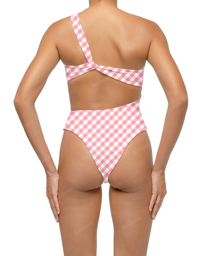 BSWS-S68 Asymetric Ruched One Piece