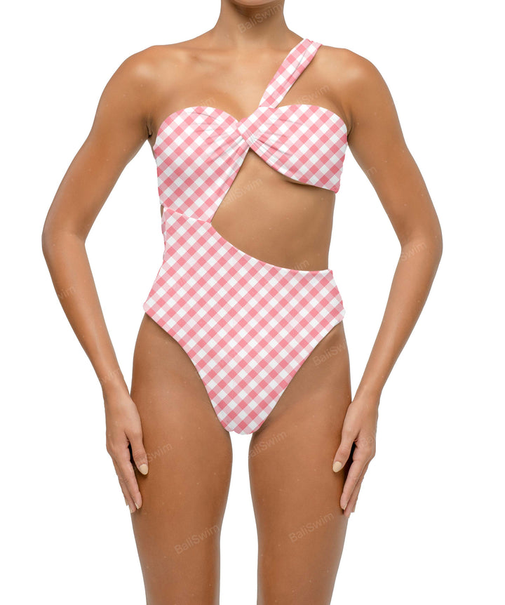 BSWS-S68 Asymetric Ruched One Piece