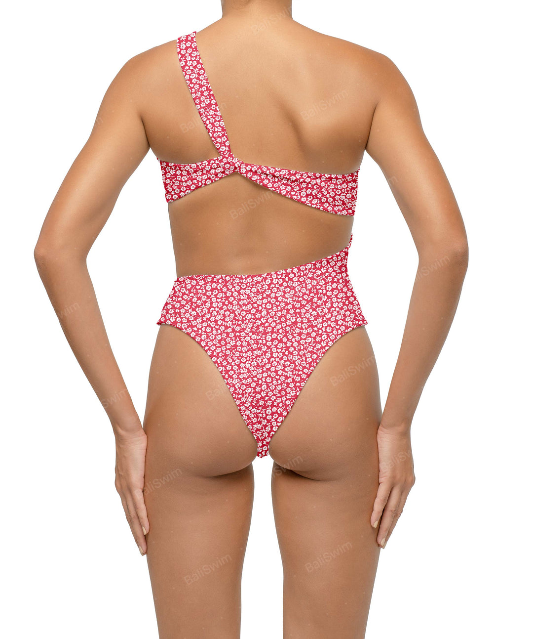BSWS-S68 Asymetric Ruched One Piece