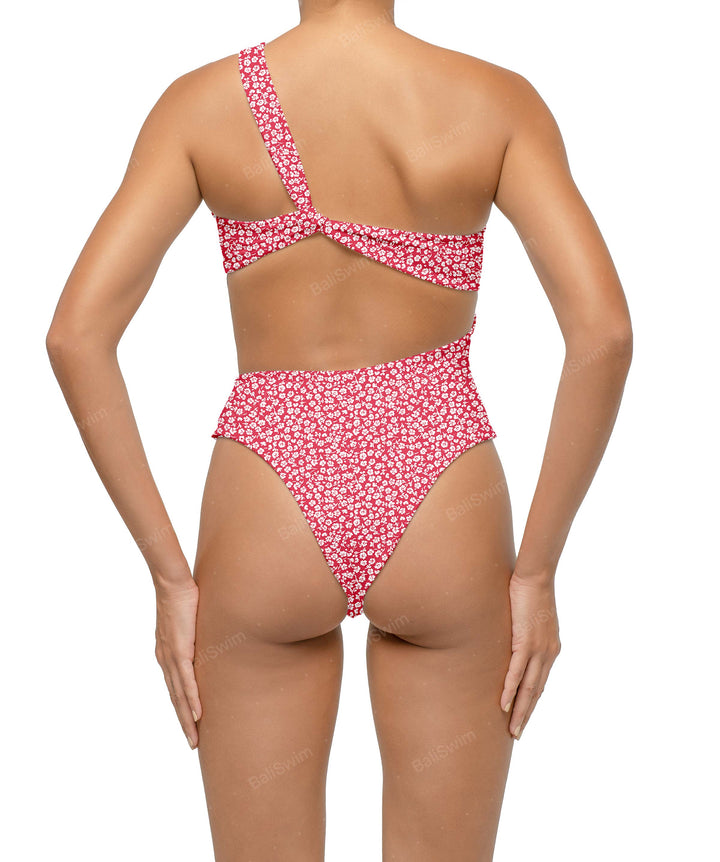 BSWS-S68 Asymetric Ruched One Piece