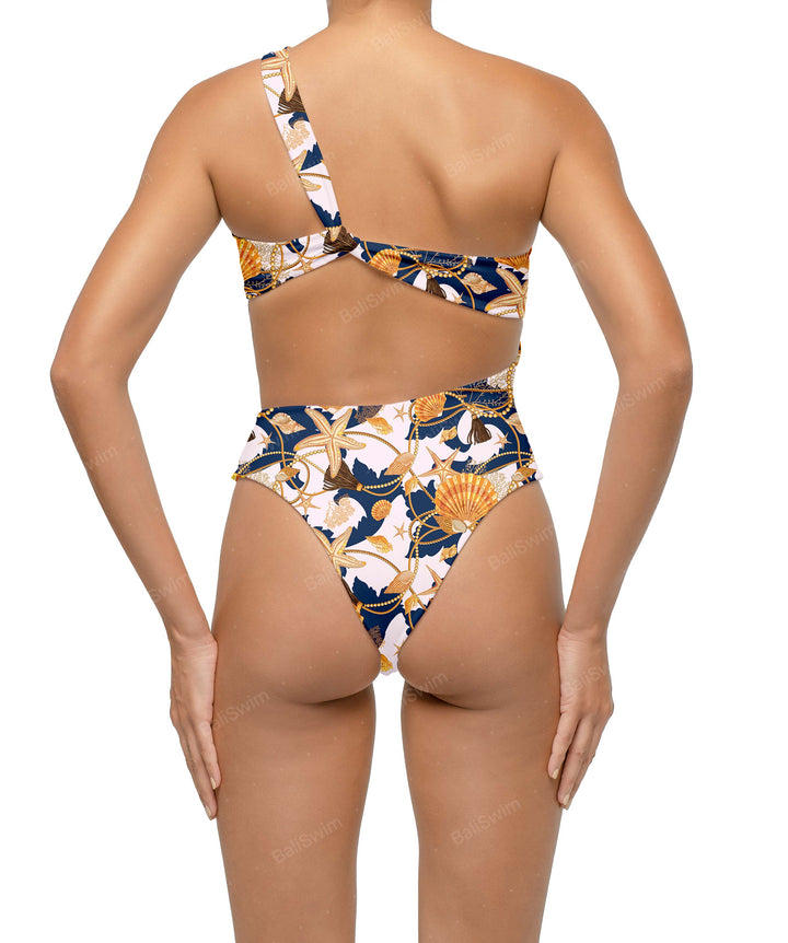 BSWS-S68 Asymetric Ruched One Piece