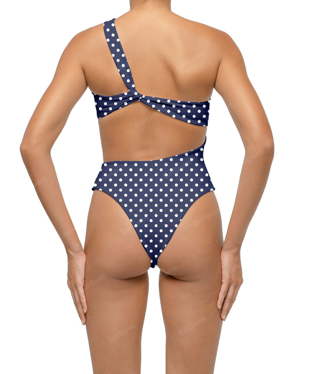 BSWS-S68 Asymetric Ruched One Piece
