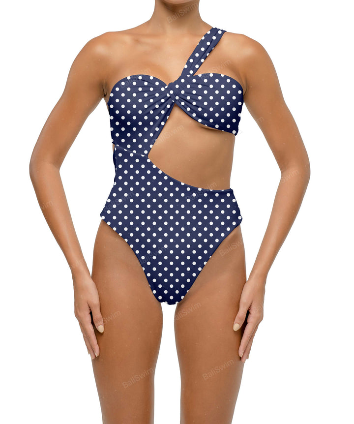 BSWS-S68 Asymetric Ruched One Piece
