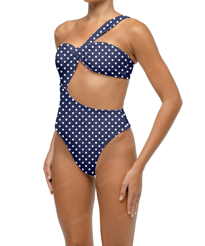 BSWS-S68 Asymetric Ruched One Piece