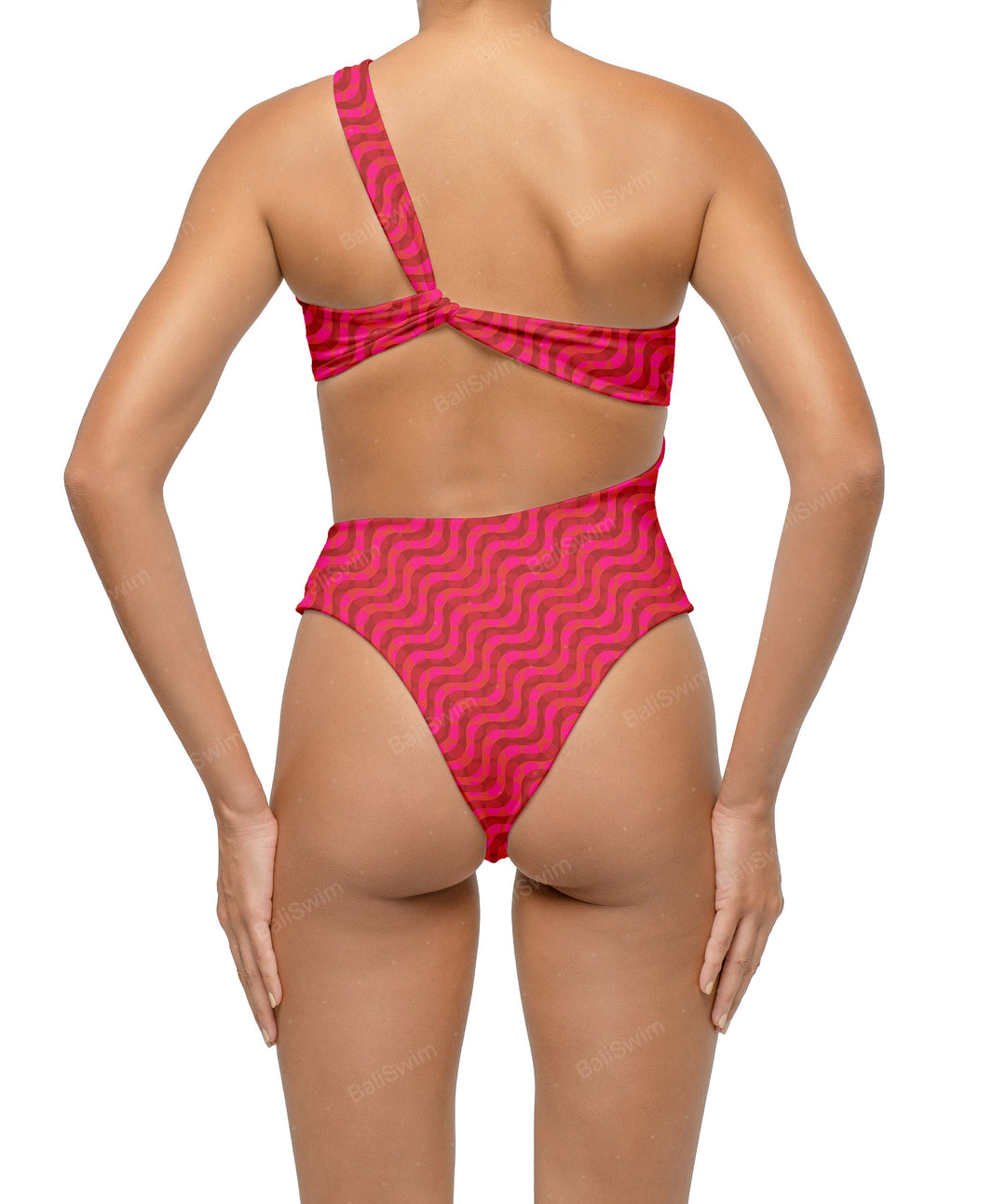 BSWS-S68 Asymetric Ruched One Piece