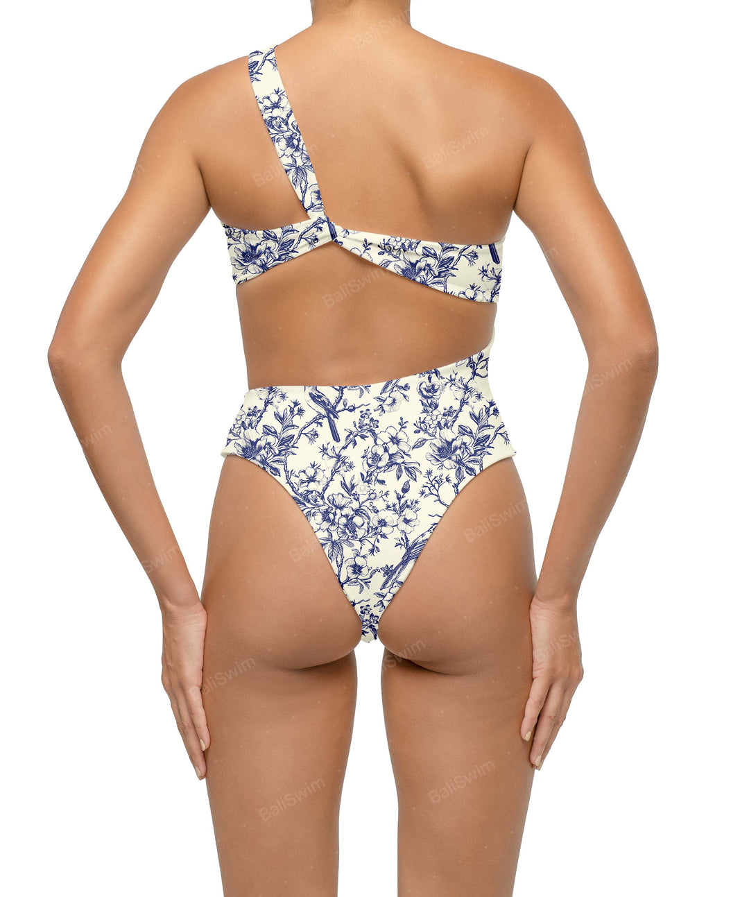 BSWS-S68 Asymetric Ruched One Piece