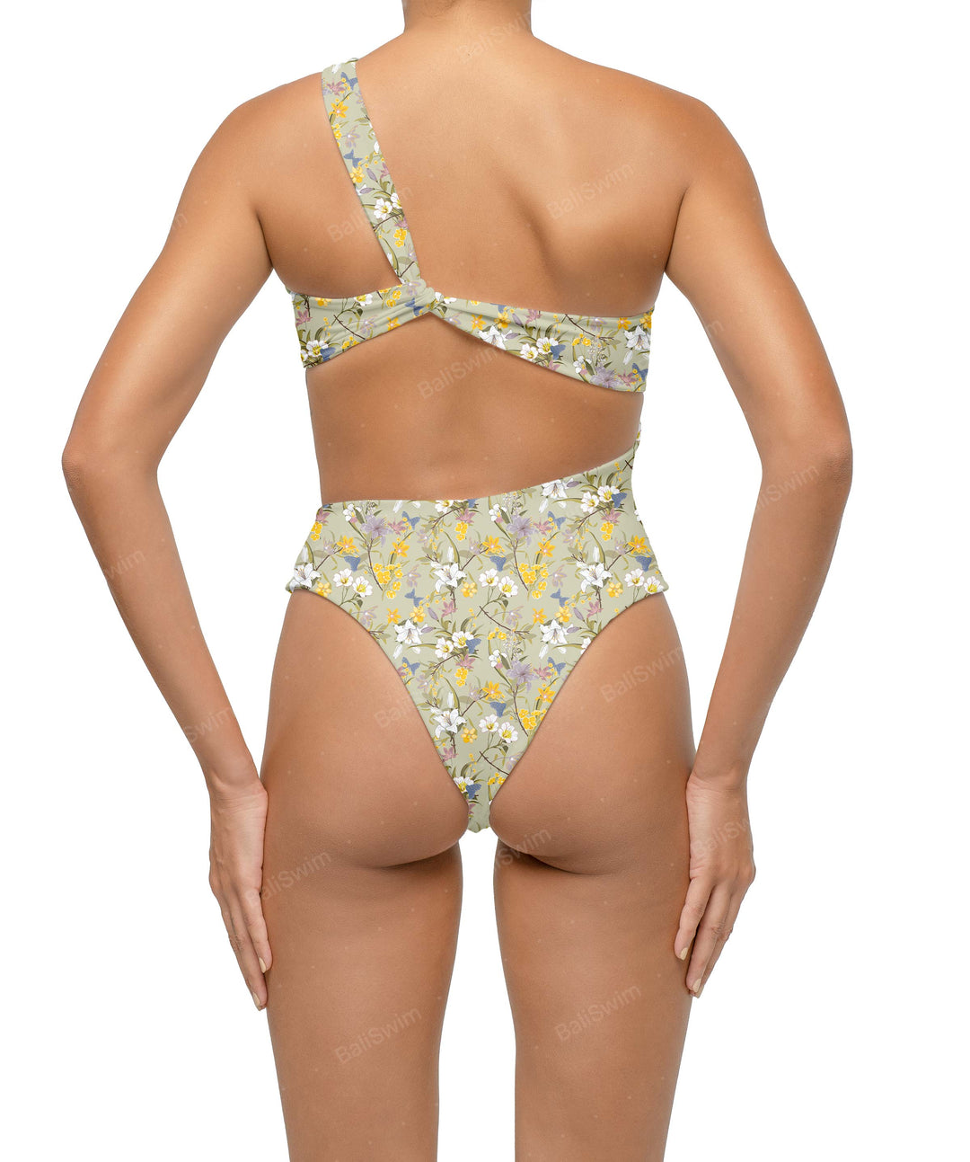 BSWS-S68 Asymetric Ruched One Piece