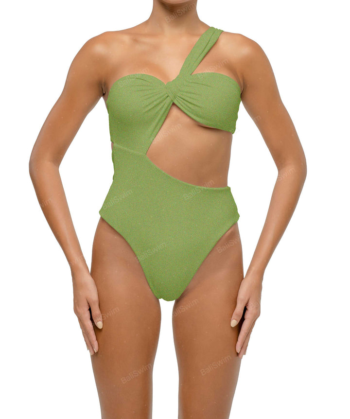 BSWS-S68 Asymetric Ruched One Piece