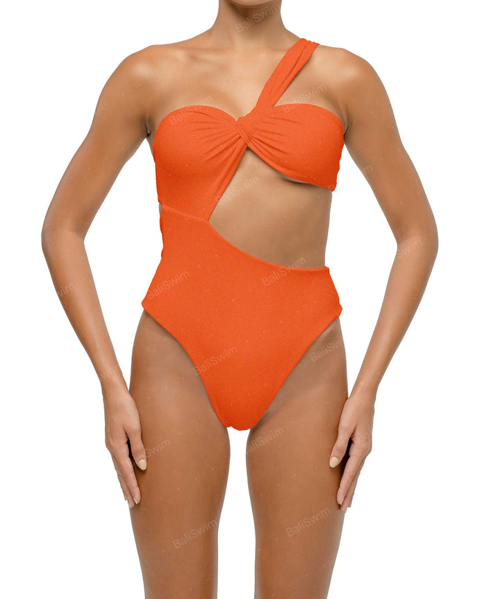 BSWS-S68 Asymetric Ruched One Piece