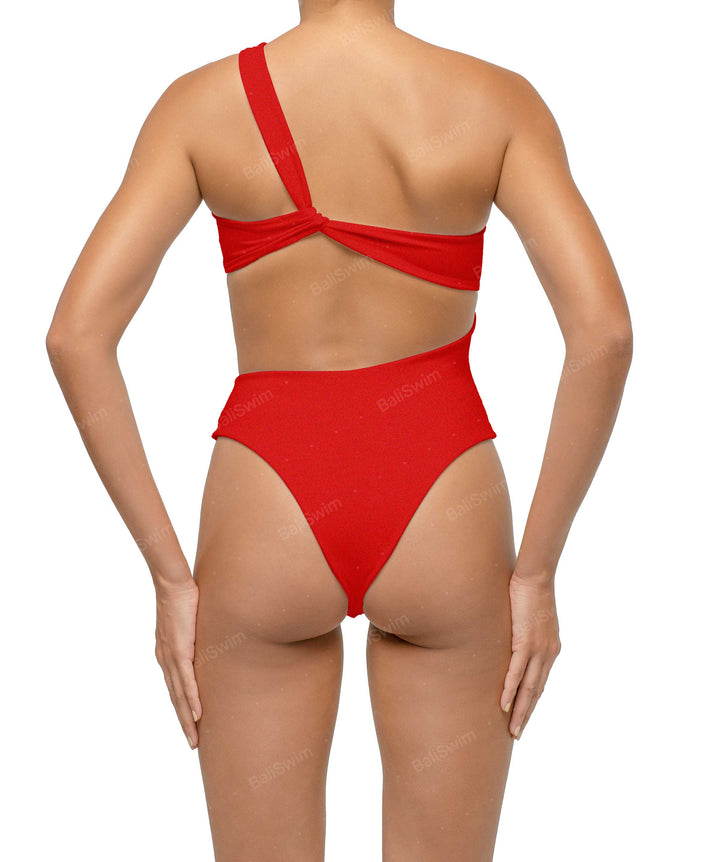 BSWS-S68 Asymetric Ruched One Piece