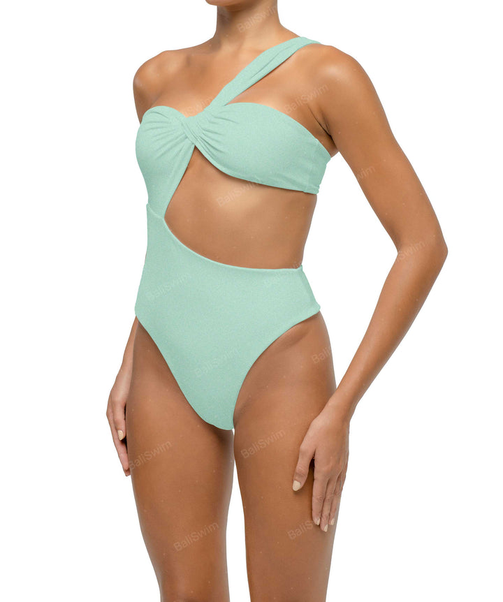 BSWS-S68 Asymetric Ruched One Piece
