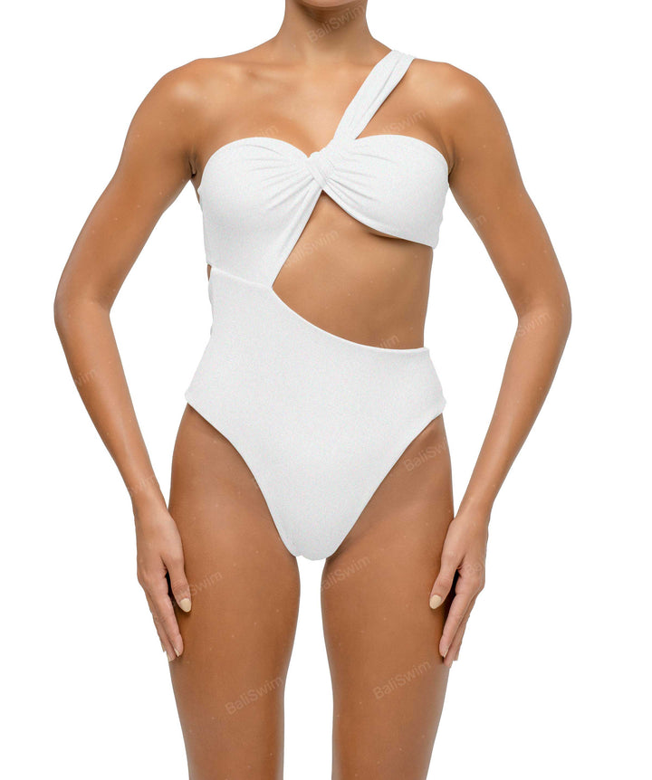 BSWS-S68 Asymetric Ruched One Piece