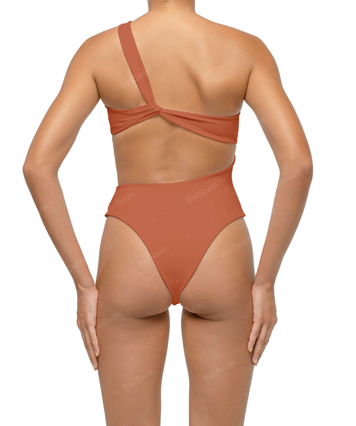 BSWS-S68 Asymetric Ruched One Piece