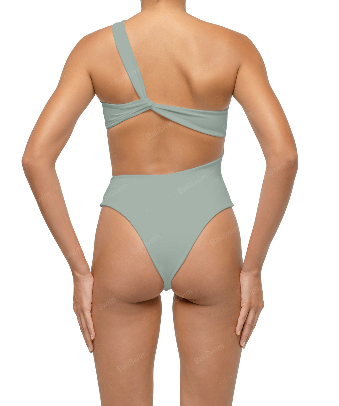 BSWS-S68 Asymetric Ruched One Piece