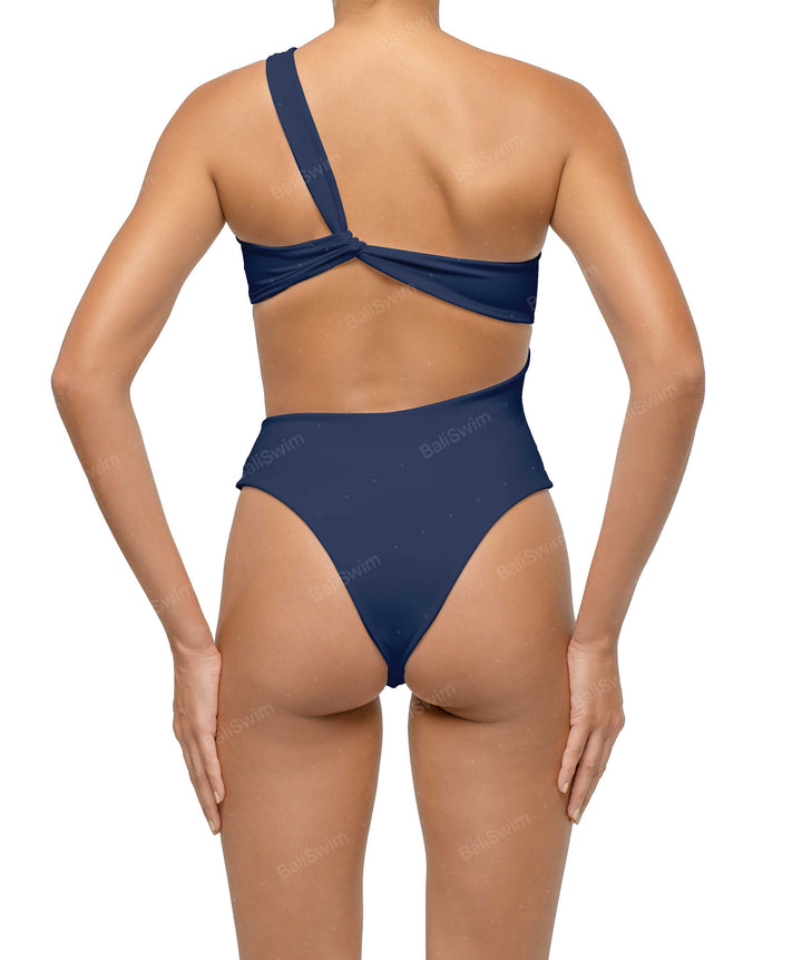 BSWS-S68 Asymetric Ruched One Piece