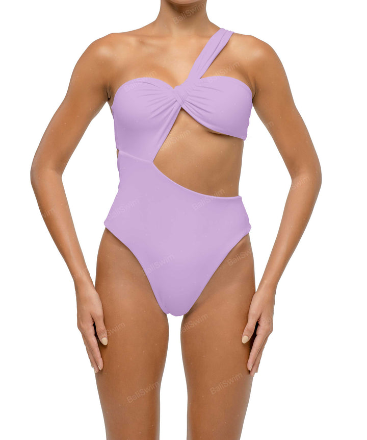 BSWS-S68 Asymetric Ruched One Piece