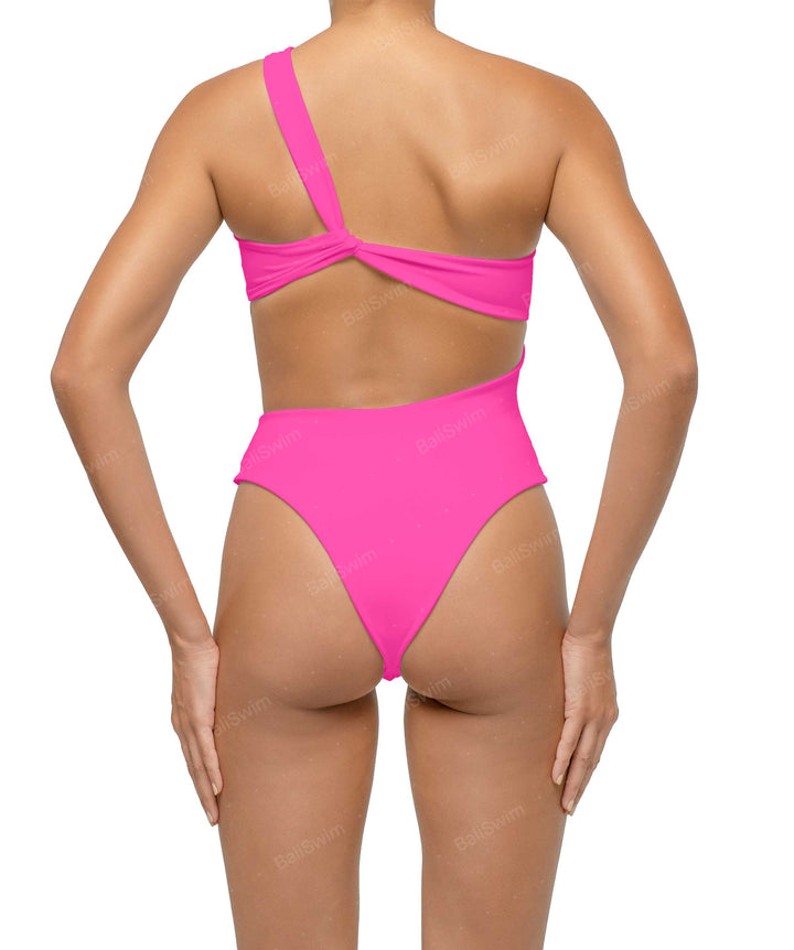 BSWS-S68 Asymetric Ruched One Piece