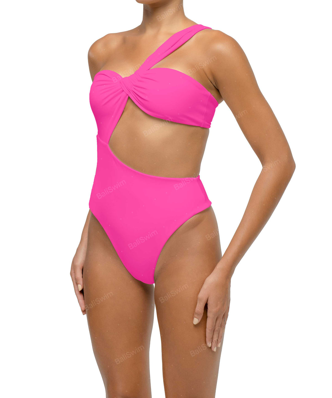 BSWS-S68 Asymetric Ruched One Piece