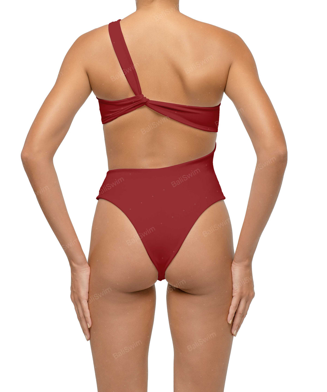 BSWS-S68 Asymetric Ruched One Piece