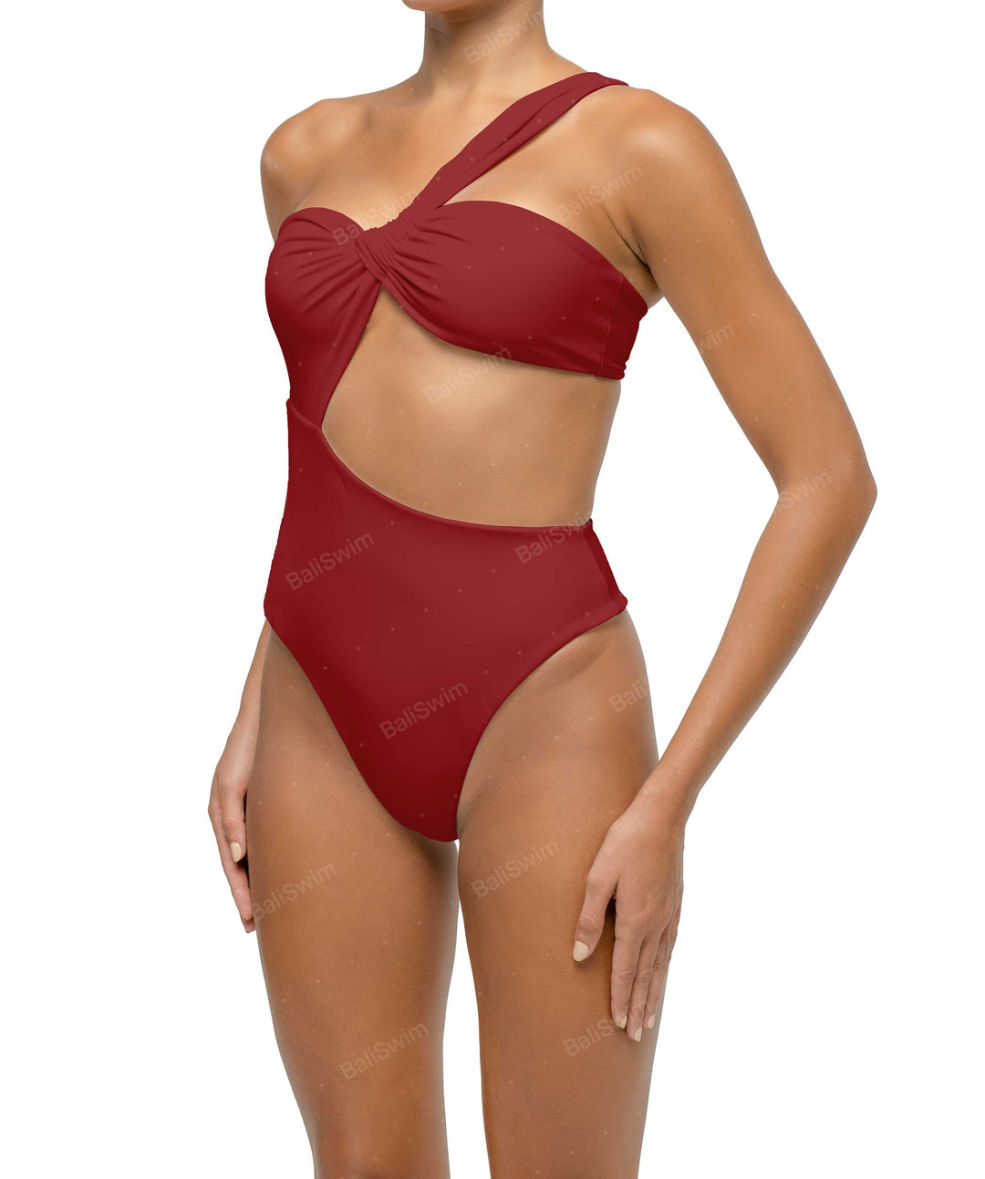 BSWS-S68 Asymetric Ruched One Piece