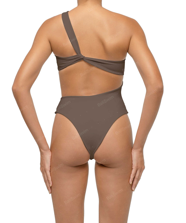 BSWS-S68 Asymetric Ruched One Piece