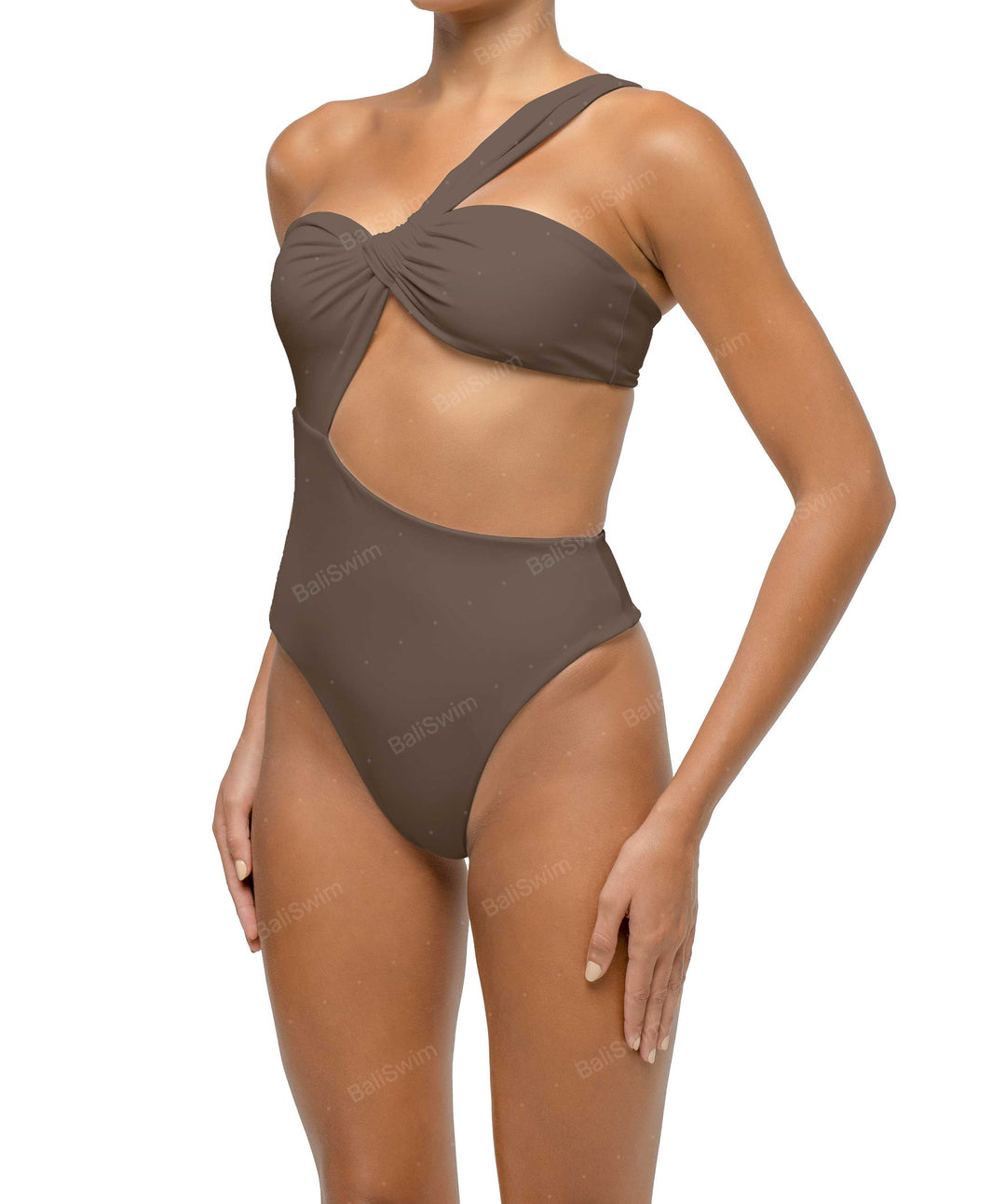 BSWS-S68 Asymetric Ruched One Piece