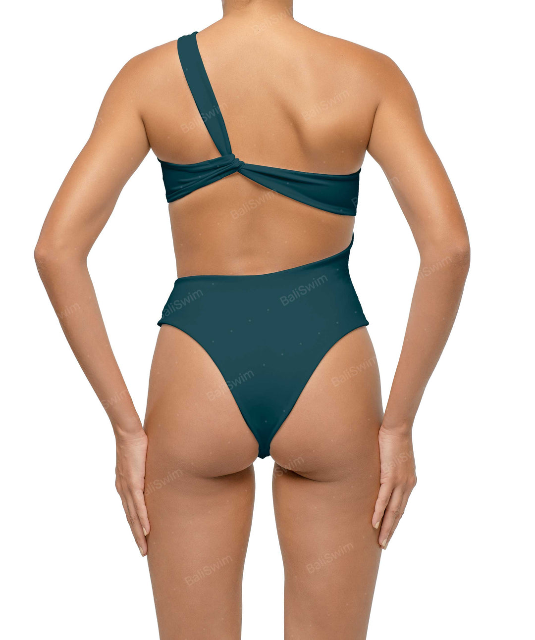 BSWS-S68 Asymetric Ruched One Piece