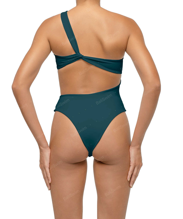 BSWS-S68 Asymetric Ruched One Piece