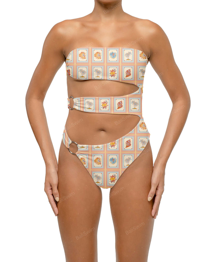BSWS-S71 Cut-out Bandeau One Piece
