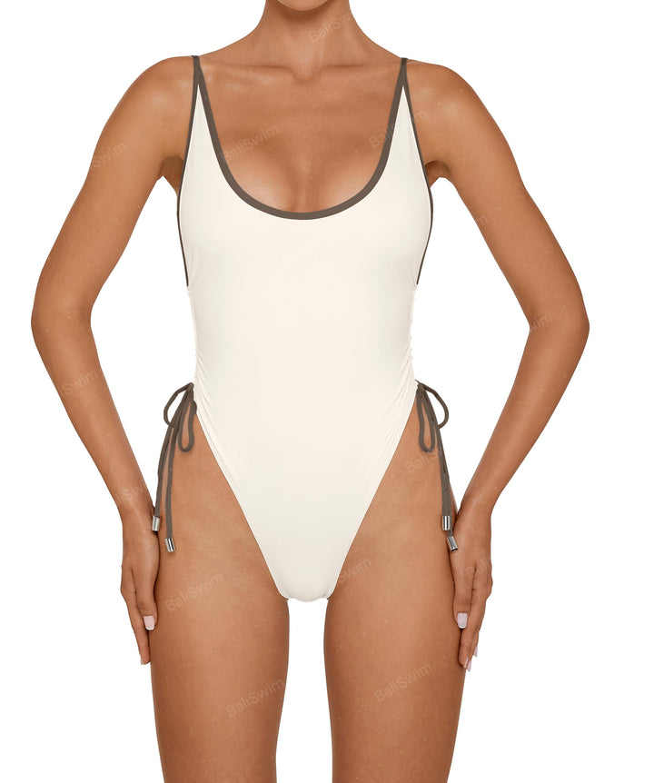 BSWS-S76 Cuve Neckline Tankini With Binding
