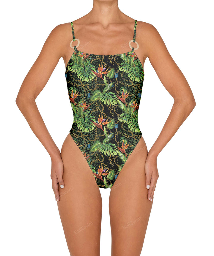 BSWS-S79 Square Neck One Piece With Rings