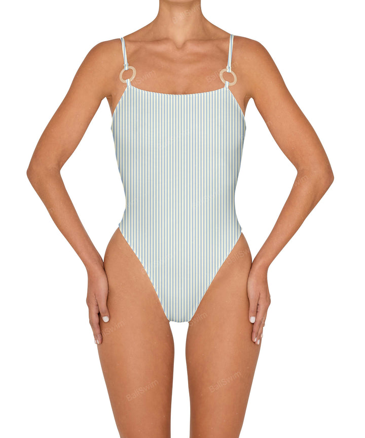BSWS-S79 Square Neck One Piece With Rings