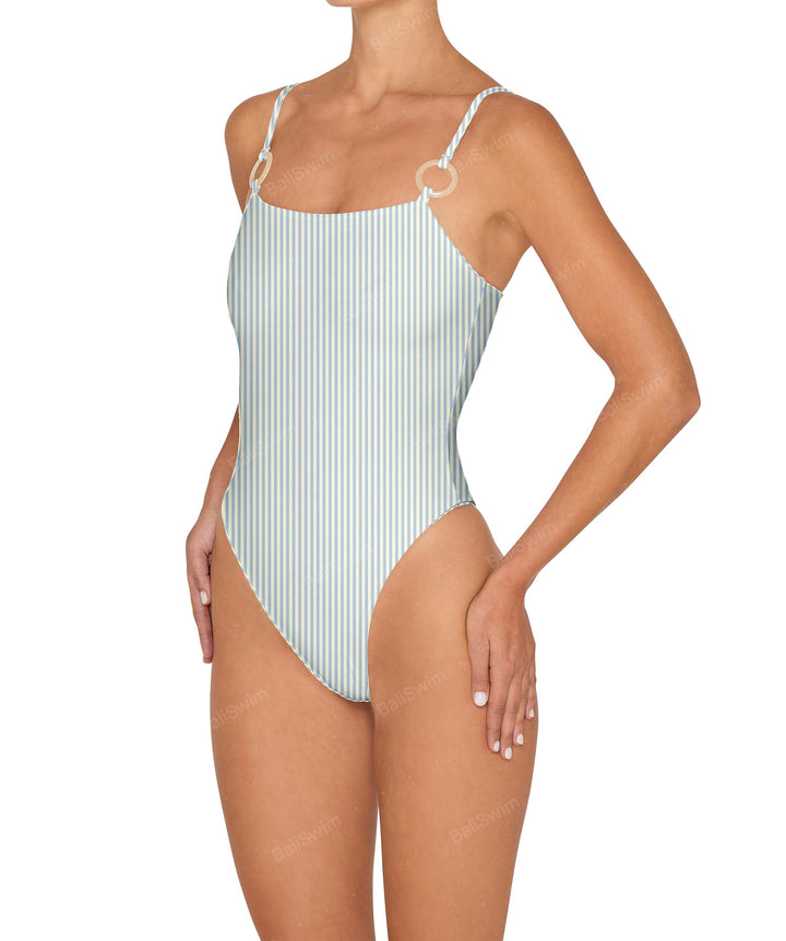 BSWS-S79 Square Neck One Piece With Rings