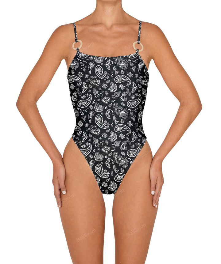 BSWS-S79 Square Neck One Piece With Rings
