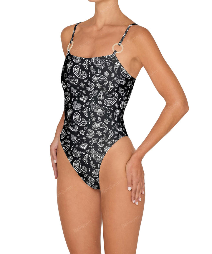 BSWS-S79 Square Neck One Piece With Rings