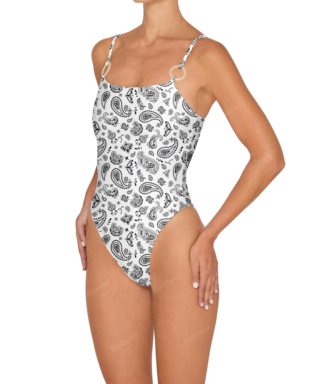 BSWS-S79 Square Neck One Piece With Rings
