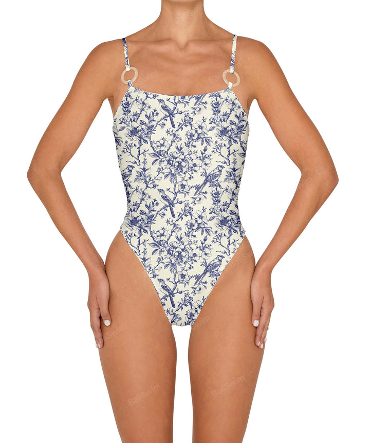 BSWS-S79 Square Neck One Piece With Rings