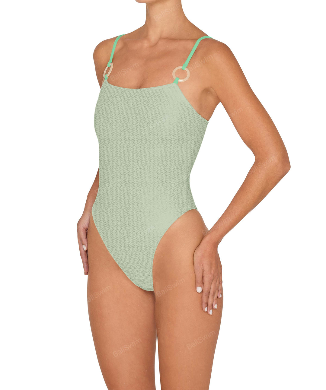 BSWS-S79 Square Neck One Piece With Rings